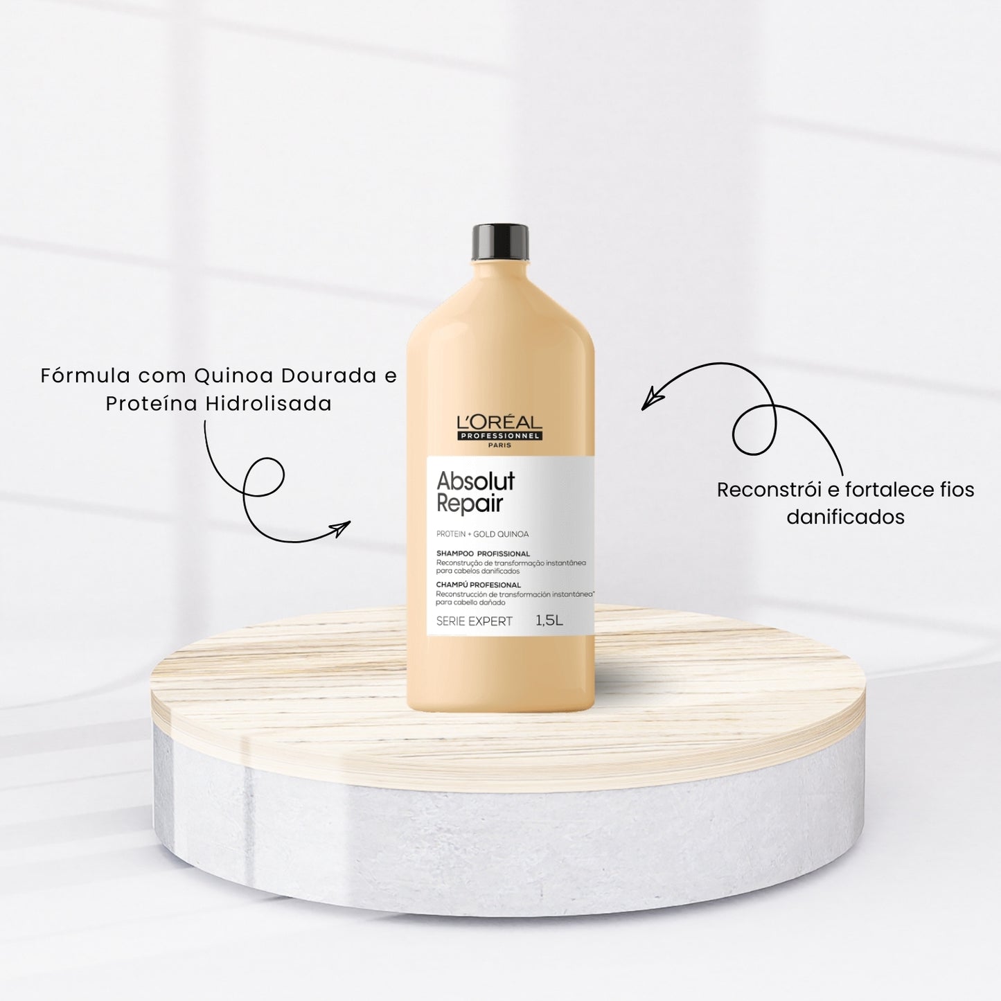 Kit Loreal Absolut Repair Gold Quinoa 2 Shampoo 1,5L