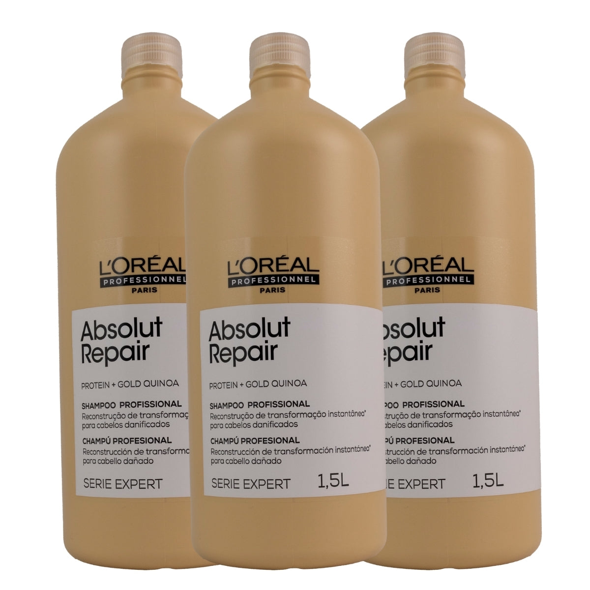 Kit Loreal Absolut Repair Gold Quinoa 3 Shampoo 1,5L