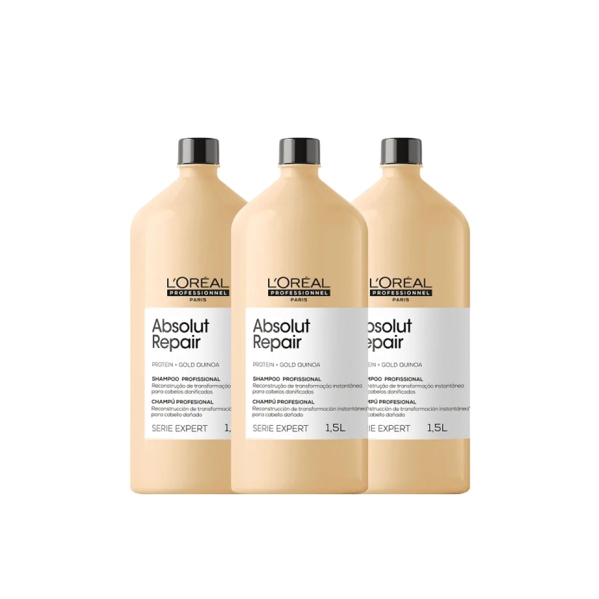 Kit Loreal Absolut Repair Gold Quinoa 3 Shampoo 1,5L