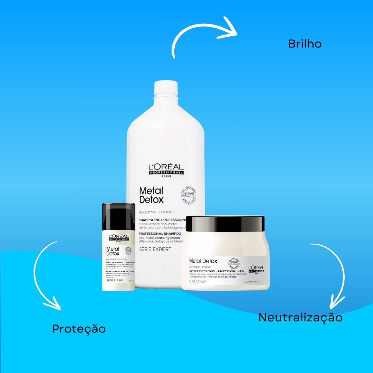 Kit Loreal Metal Detox Salão (3 Produtos)