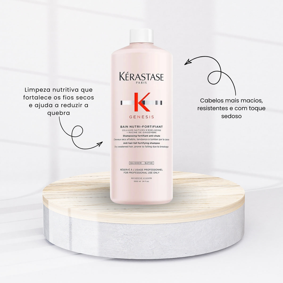 Kit Kérastase Genesis Bain-Nutri Fortifiant 3 Shampoo 1 Litro