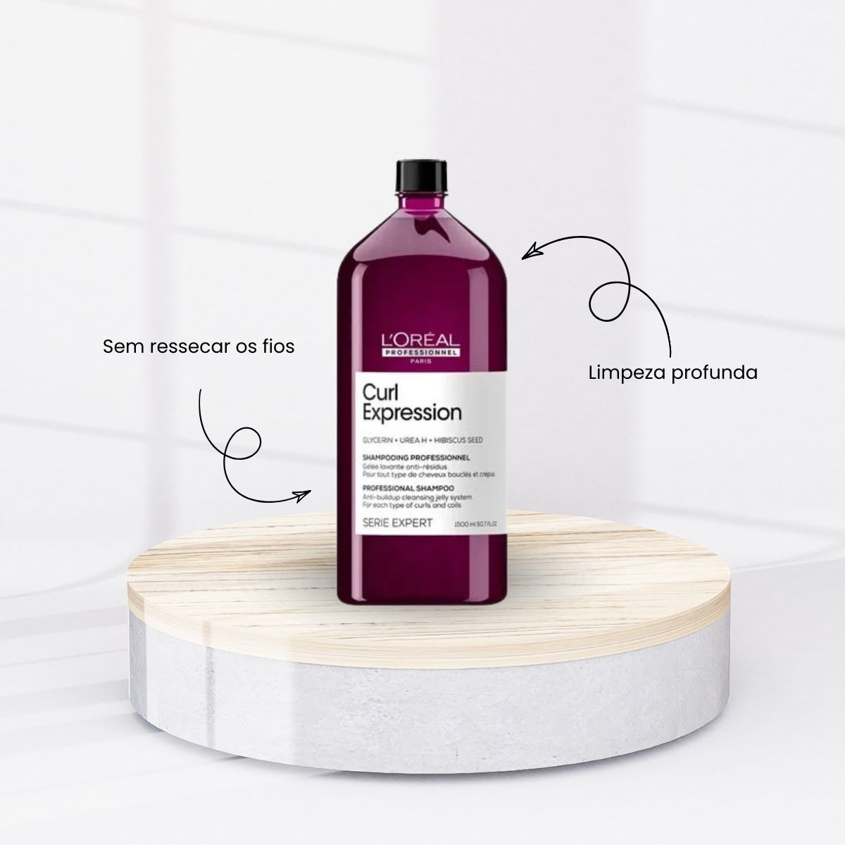 Kit Loreal Curl Expression Shampoo Anti-resíduos 1,5L e Máscara Rich 500 ml