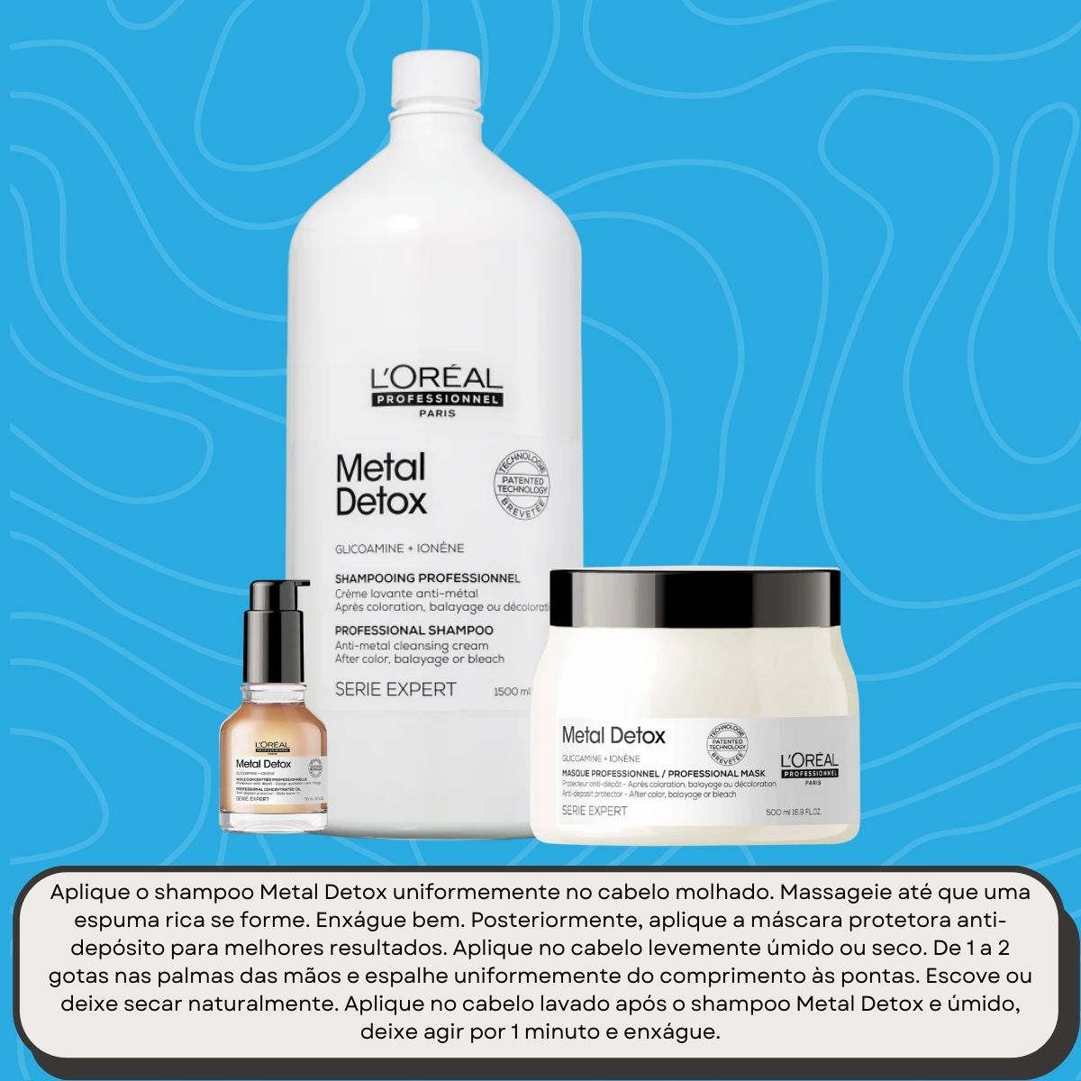 Kit Loreal Metal Detox e Oleo Capilar Salão (3 Produtos)