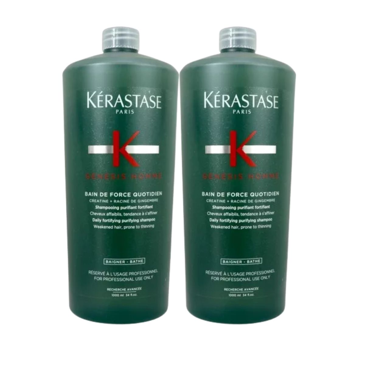Kit Kérastase Genesis Homme Bain Force 2 Shampoo 1 Litro