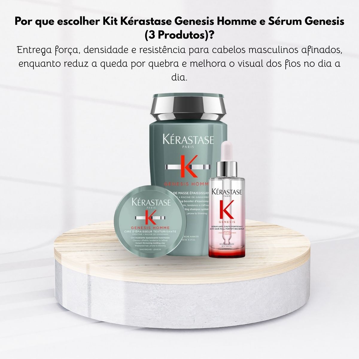 Kit Kérastase Genesis Homme Bain Masse (3 Produtos)