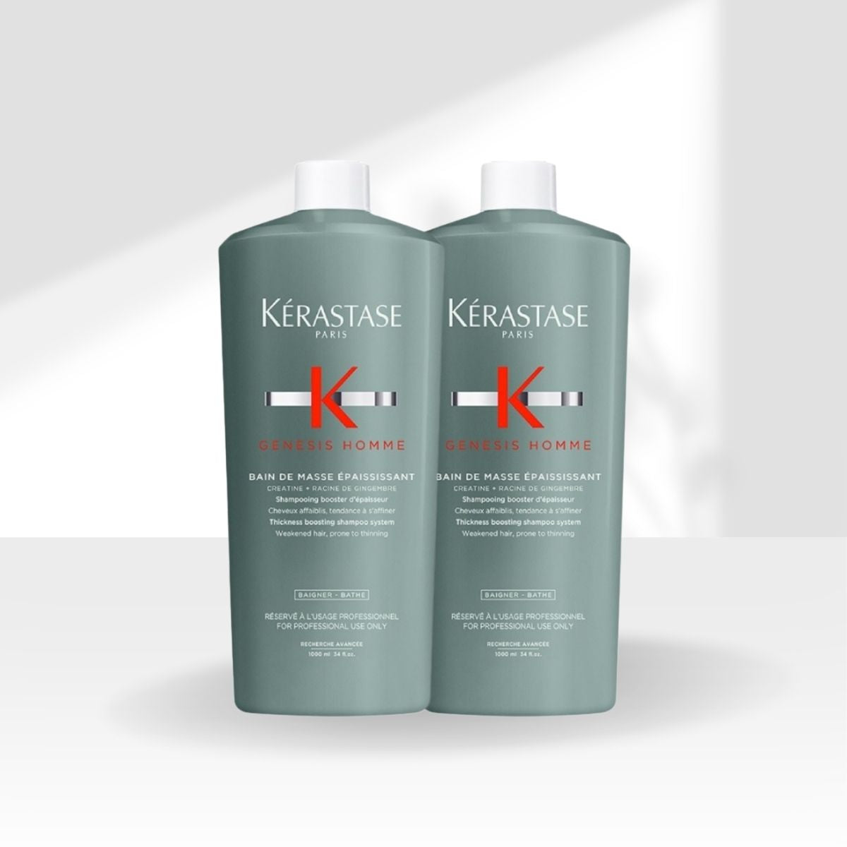 Kit Kérastase Genesis Homme Bain Masse 2 Shampoo 1 Litro