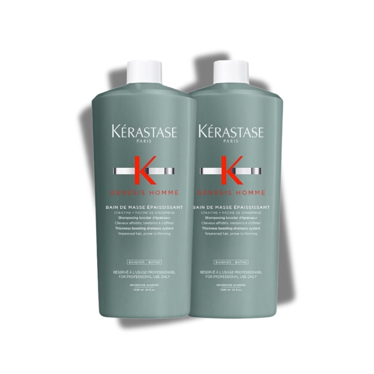 Kit Kérastase Genesis Homme Bain Masse 2 Shampoo 1 Litro