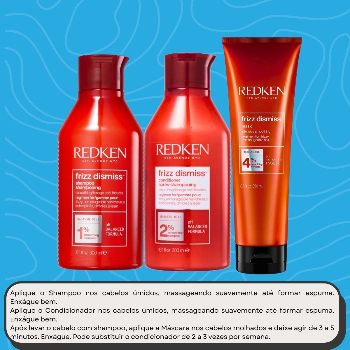 Kit Redken Frizz Dismiss Cuidados Diários (3 Produtos)