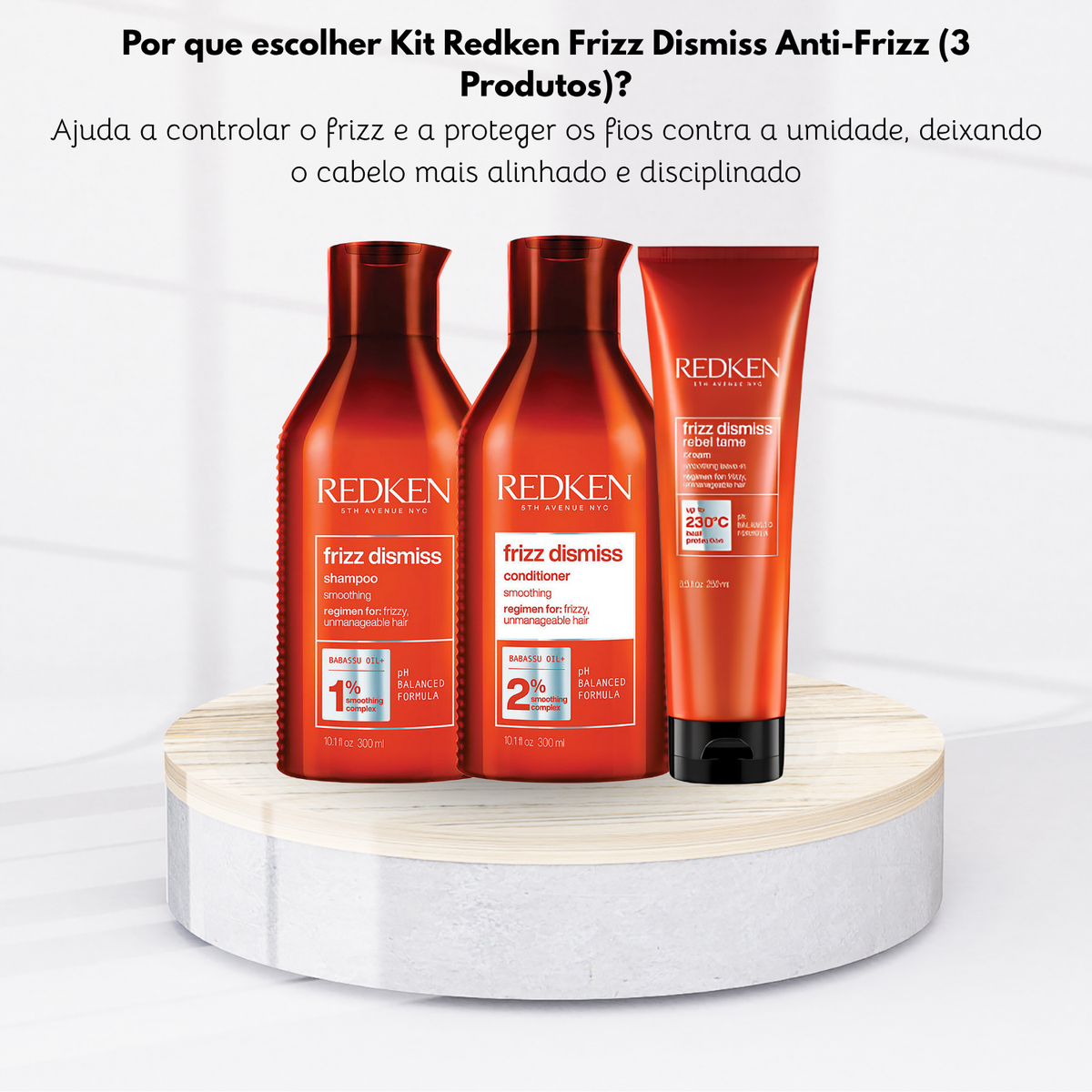 Kit Redken Frizz Dismiss Anti-Frizz (3 Produtos)