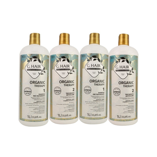 Kit G.Hair Organic Therapy 2 Tratamento Progressiva Antivolume 1 Litro