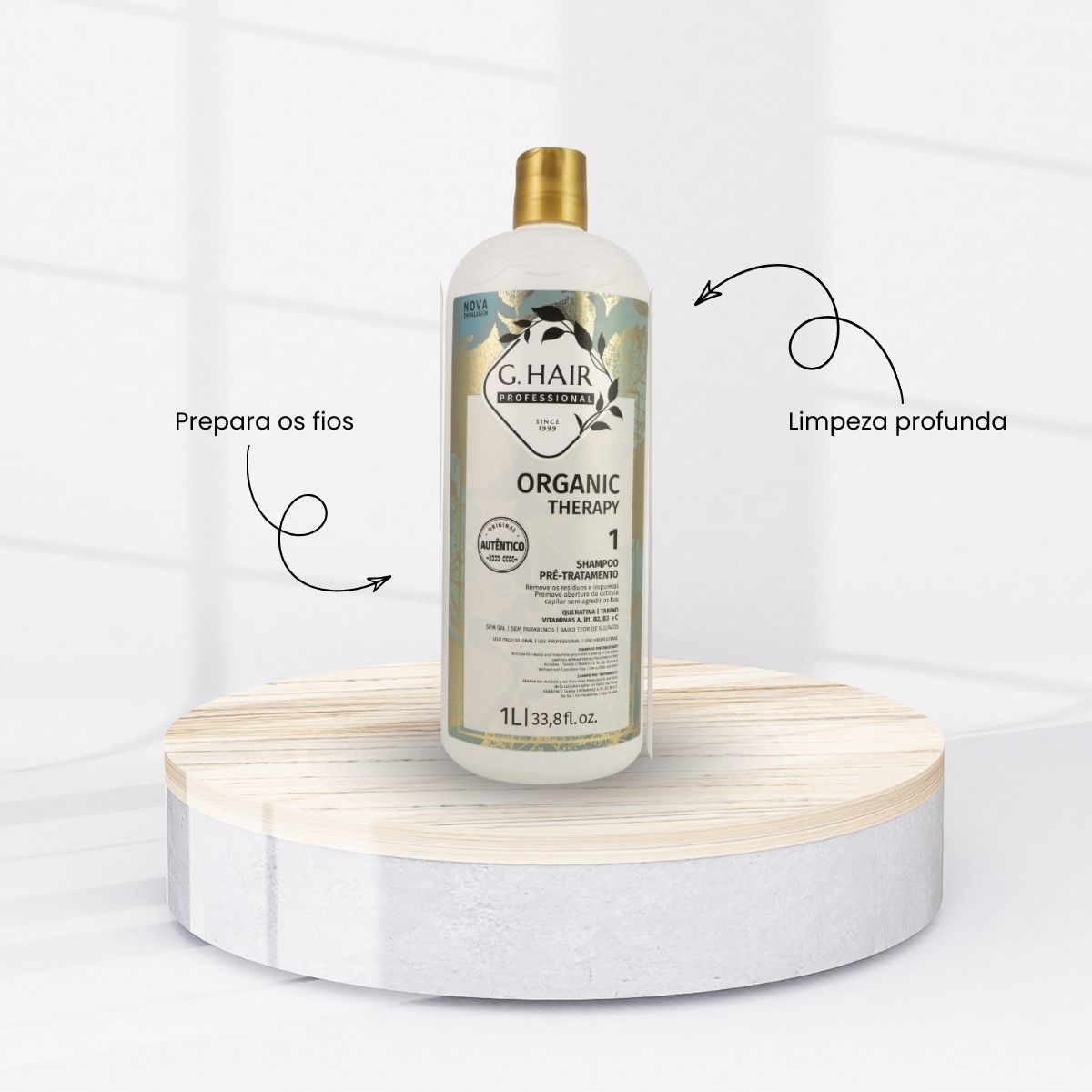 Kit G.Hair Organic Therapy 2 Tratamento Progressiva Antivolume 1 Litro