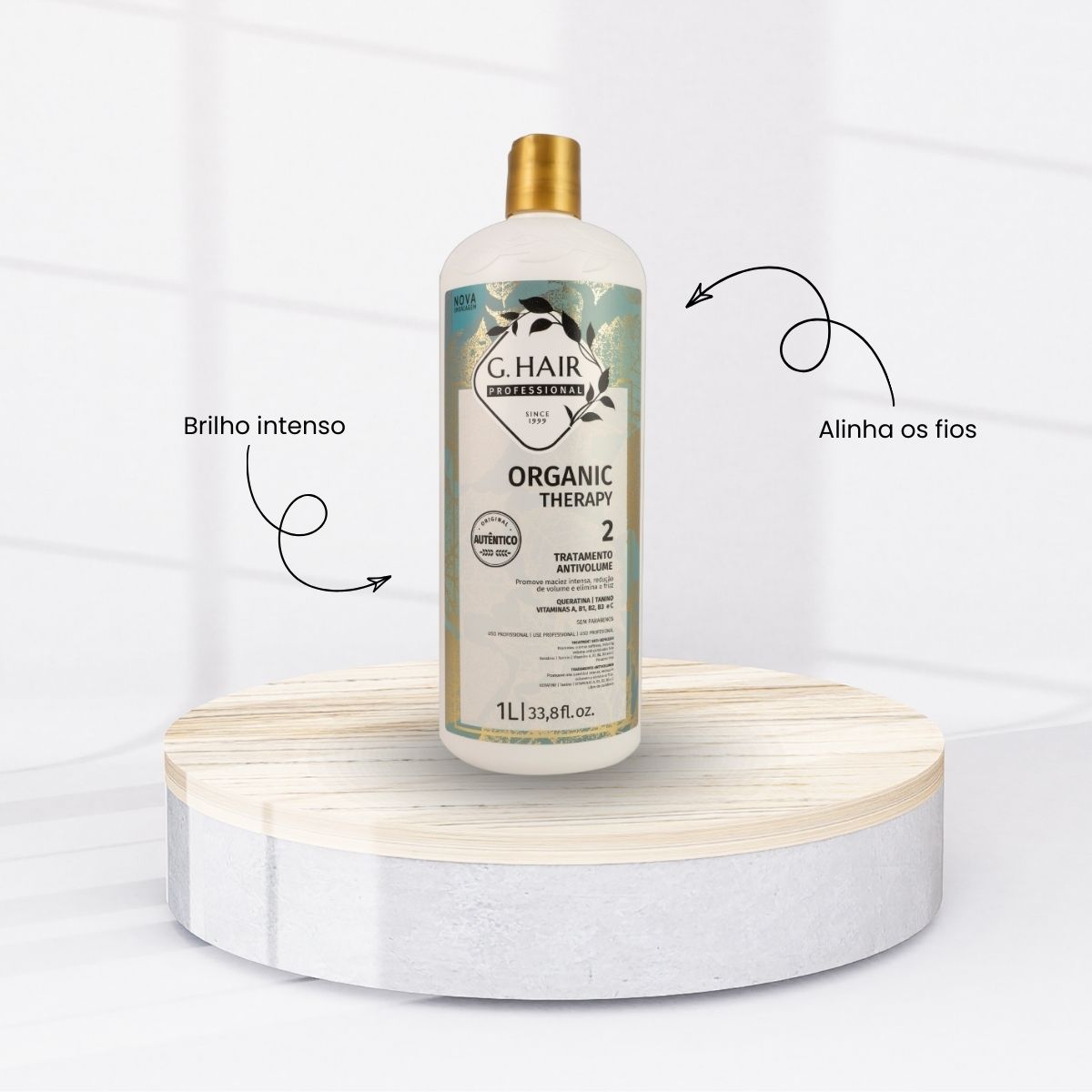 Kit G.Hair Organic Therapy 2 Tratamento Progressiva Antivolume 1 Litro