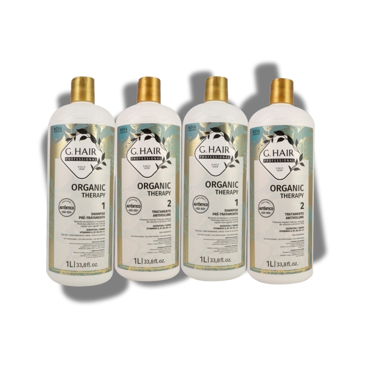 Kit G.Hair Organic Therapy 2 Tratamento Progressiva Antivolume 1 Litro