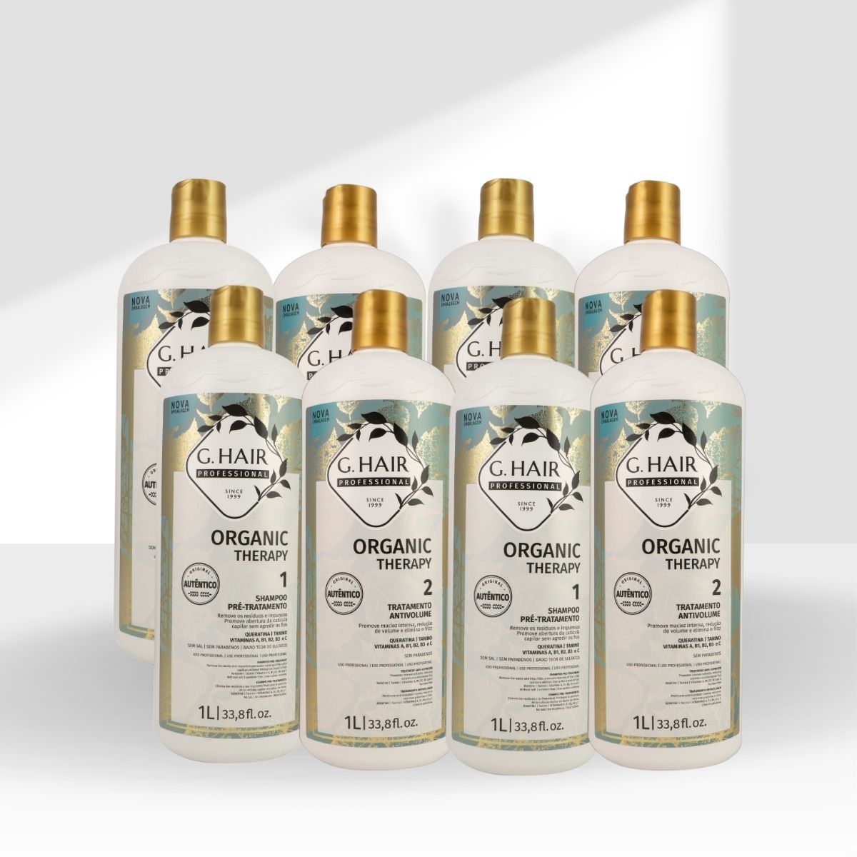 Kit G.Hair Organic Therapy 4 Tratamento Progressiva Antivolume 1 Litro