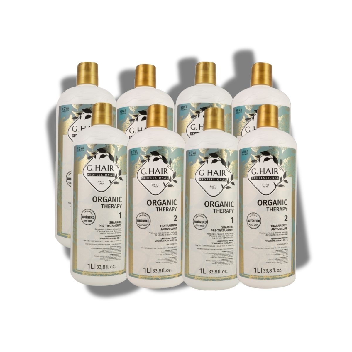 Kit G.Hair Organic Therapy 4 Tratamento Progressiva Antivolume 1 Litro
