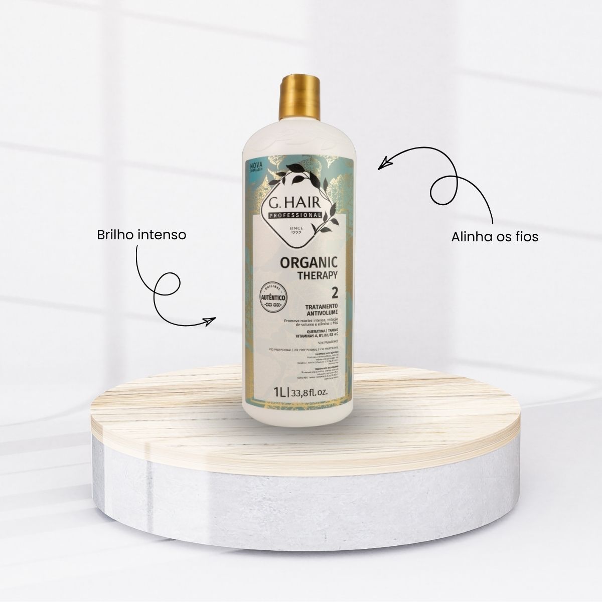 Kit G.Hair Organic Therapy 5 Tratamento Progressiva Antivolume 1 Litro