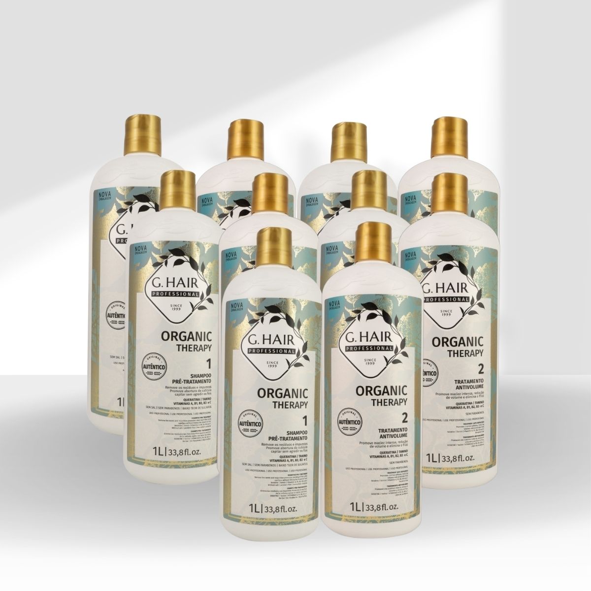 Kit G.Hair Organic Therapy 5 Tratamento Progressiva Antivolume 1 Litro