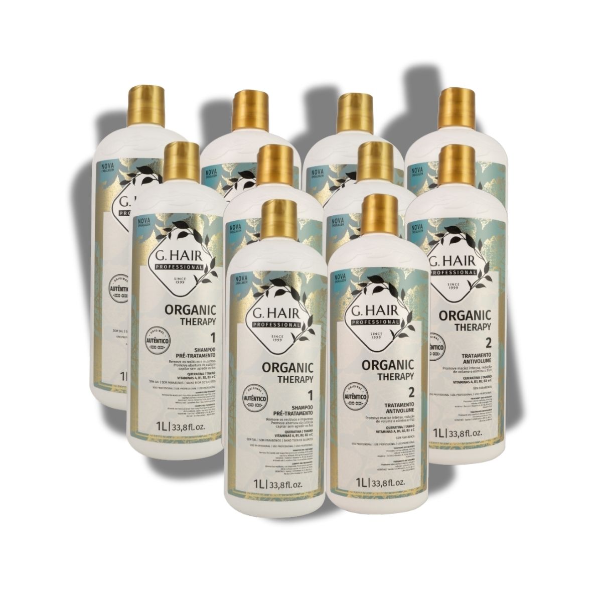 Kit G.Hair Organic Therapy 5 Tratamento Progressiva Antivolume 1 Litro