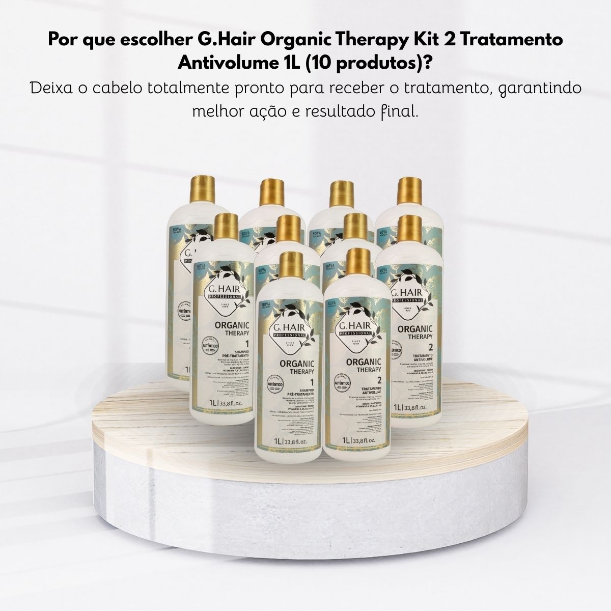 Kit G.Hair Organic Therapy 5 Tratamento Progressiva Antivolume 1 Litro