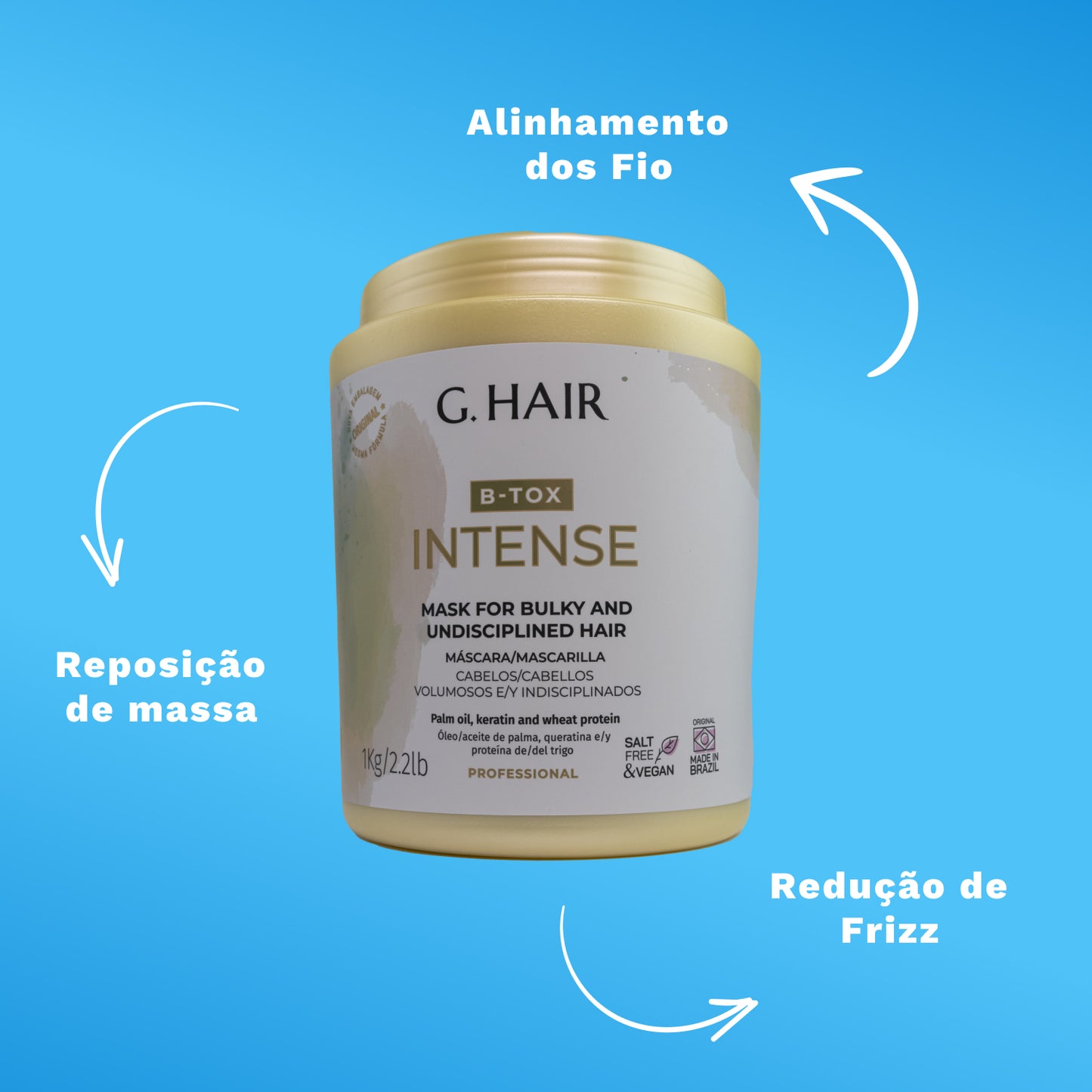 Kit G.Hair BTX Intense 3 Máscara 1 Kg
