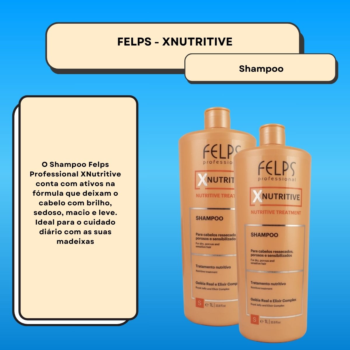 Kit Felps XNutritive 2 Shampoo 1 Litro