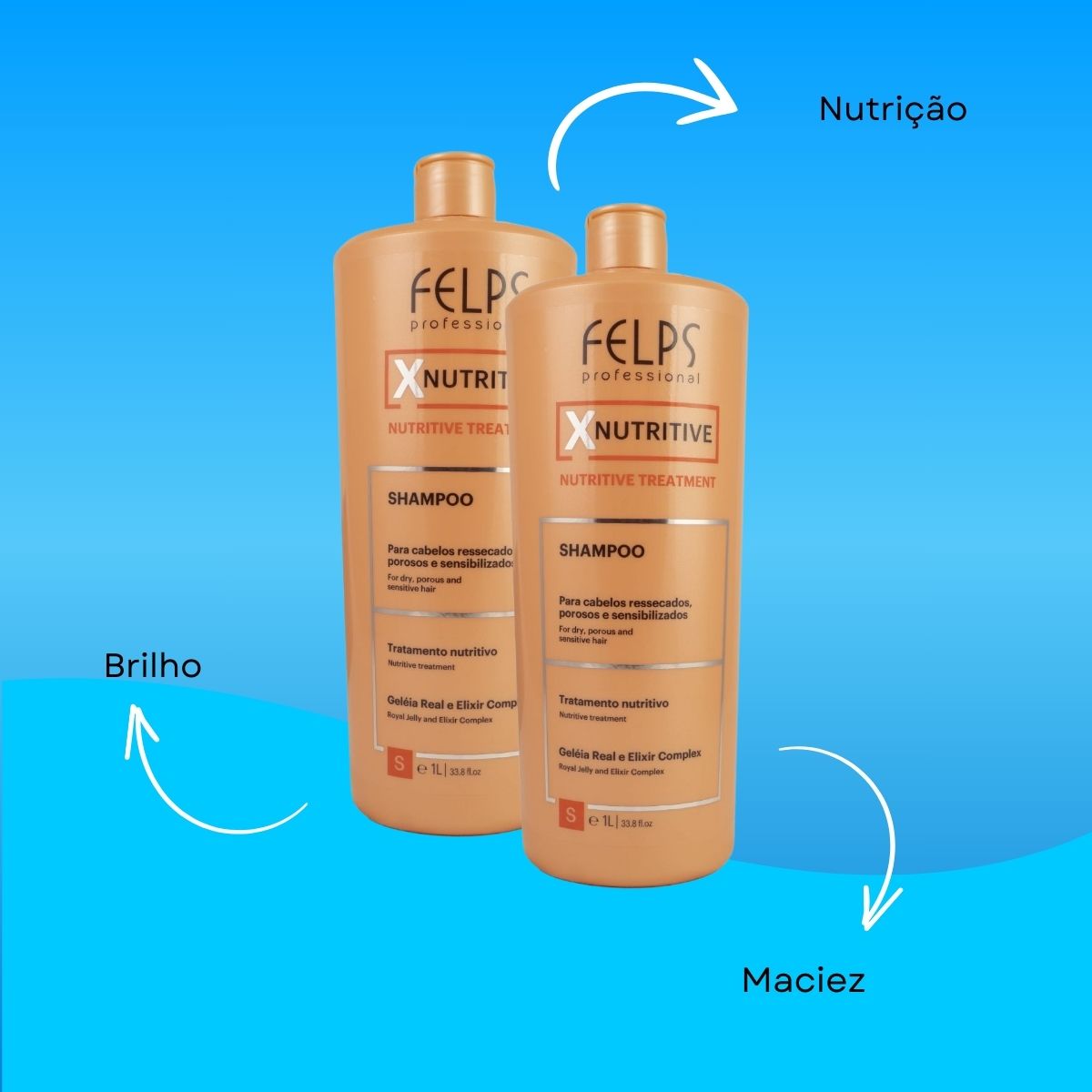Kit Felps XNutritive 2 Shampoo 1 Litro