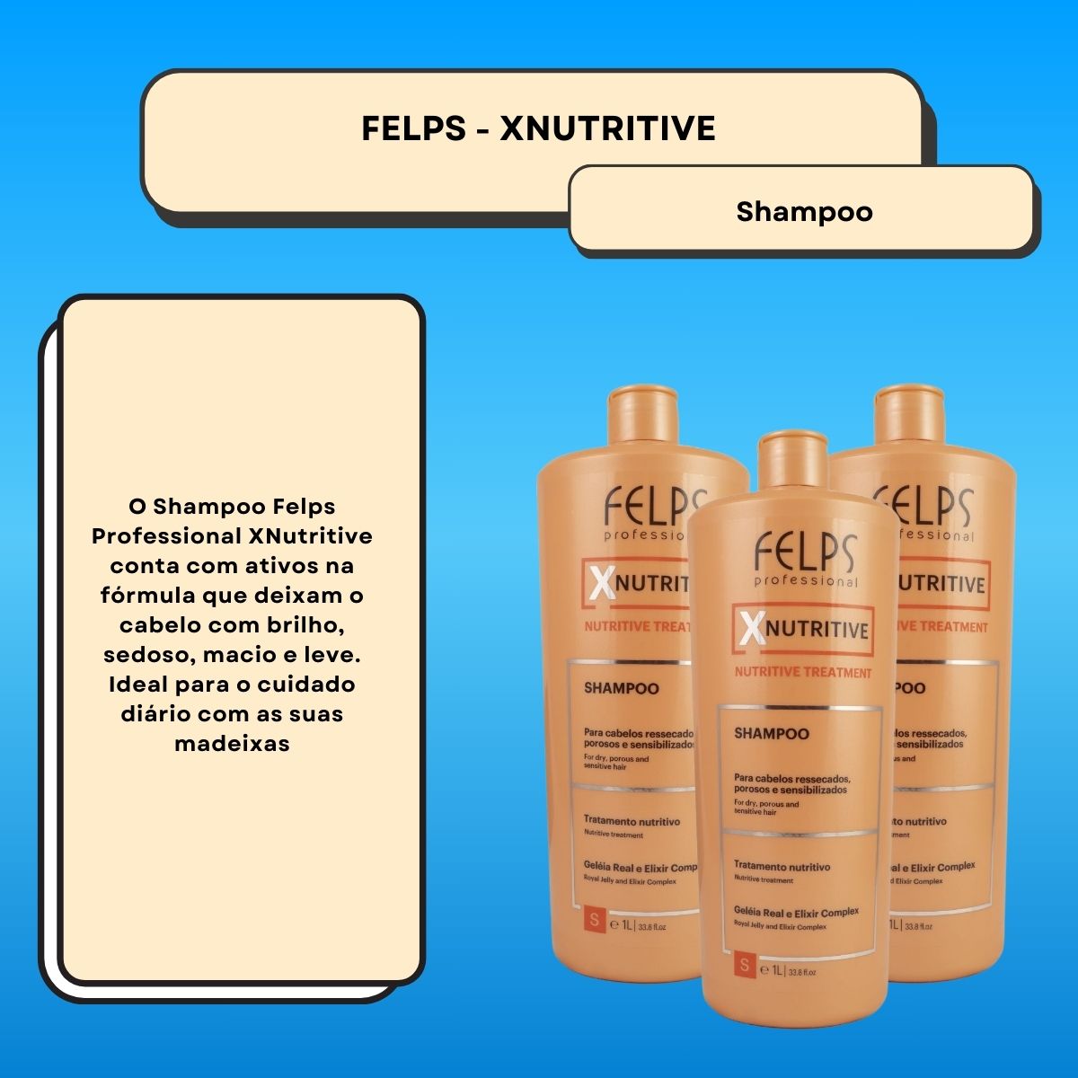 Kit Felps XNutritive 3 Shampoo 1 Litro