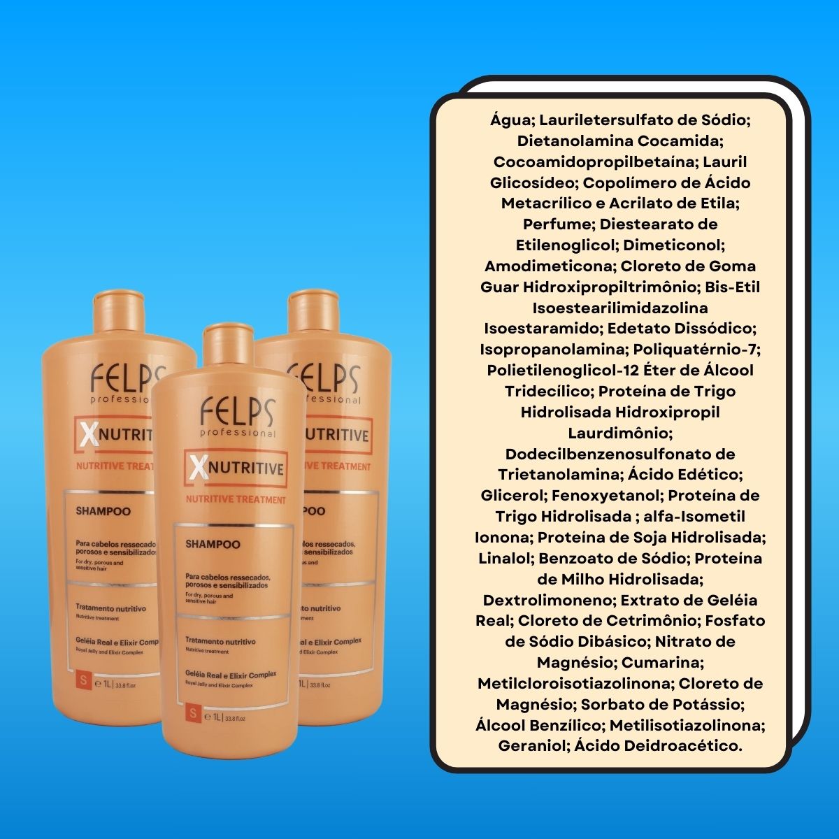 Kit Felps XNutritive 3 Shampoo 1 Litro