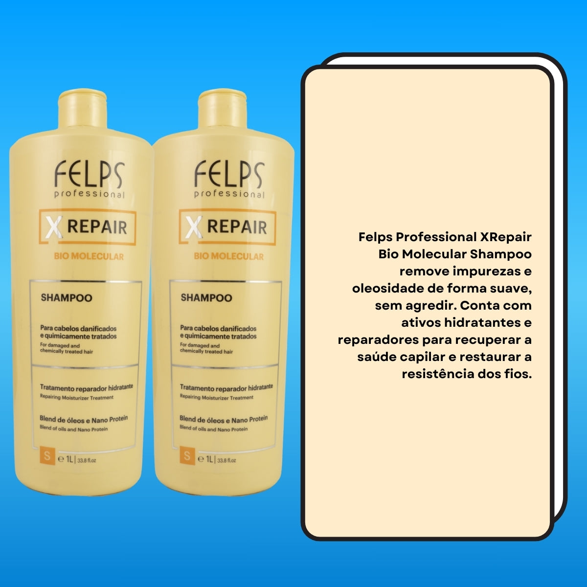 Kit Felps X Repair Bio Molecular 2 Shampoo 1 Litro