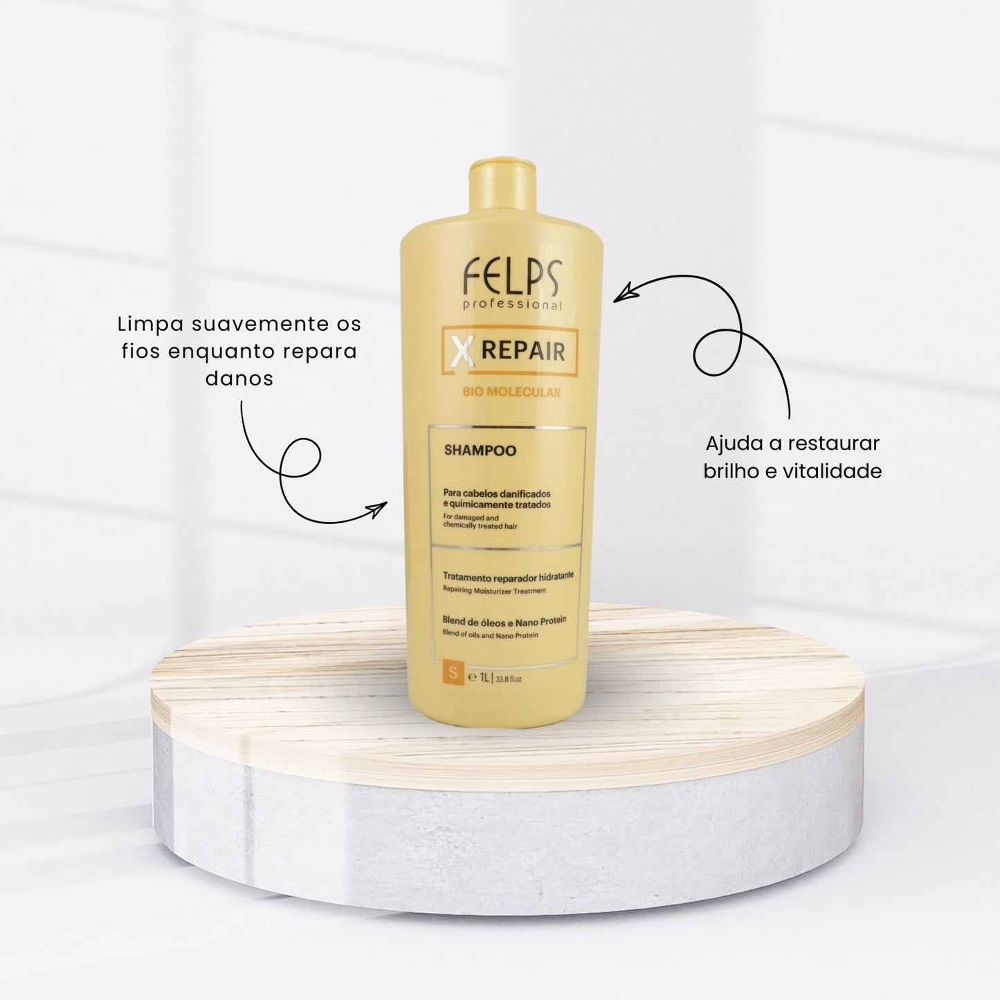 Kit Felps X Repair Bio Molecular 3 Shampoo 1 Litro