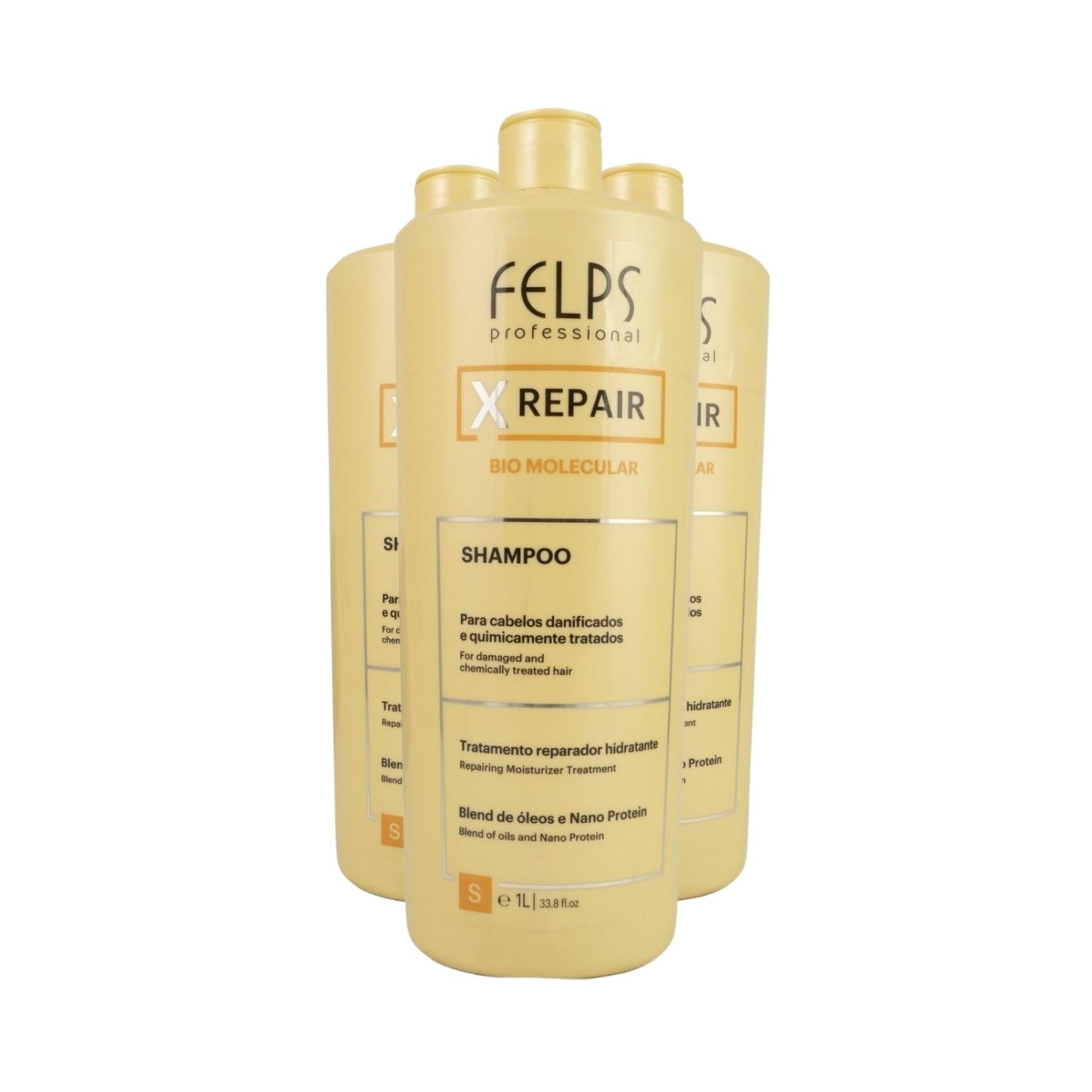 Kit Felps X Repair Bio Molecular 3 Shampoo 1 Litro