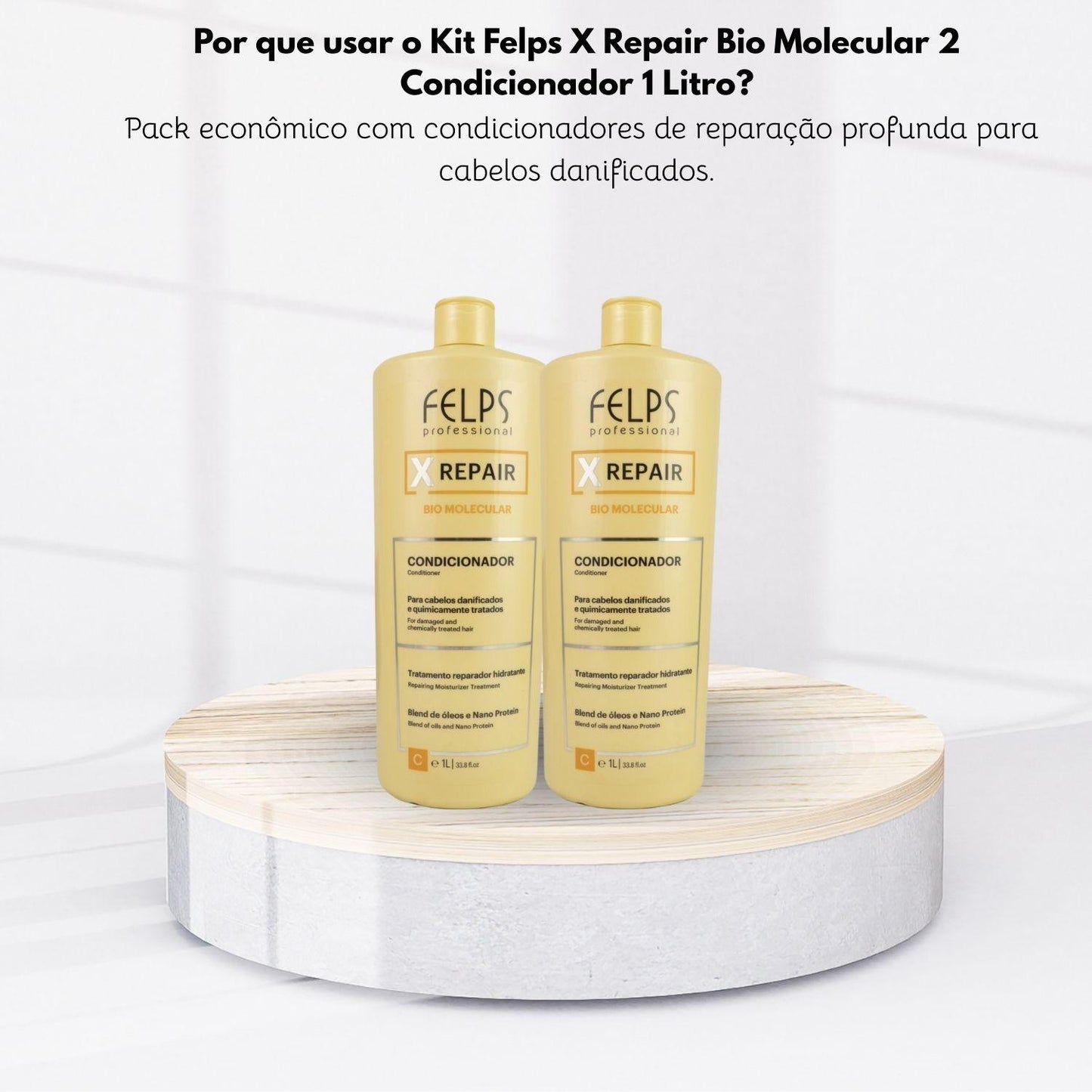 Kit Felps X Repair Bio Molecular 2 Condicionador 1 Litro