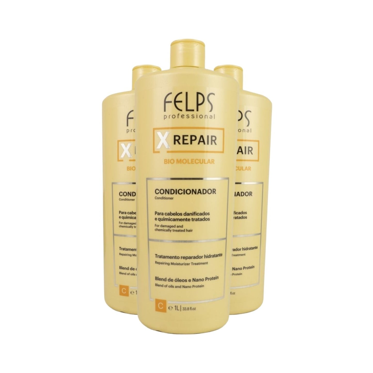 Kit Felps X Repair Bio Molecular 3 Condicionador 1 Litro