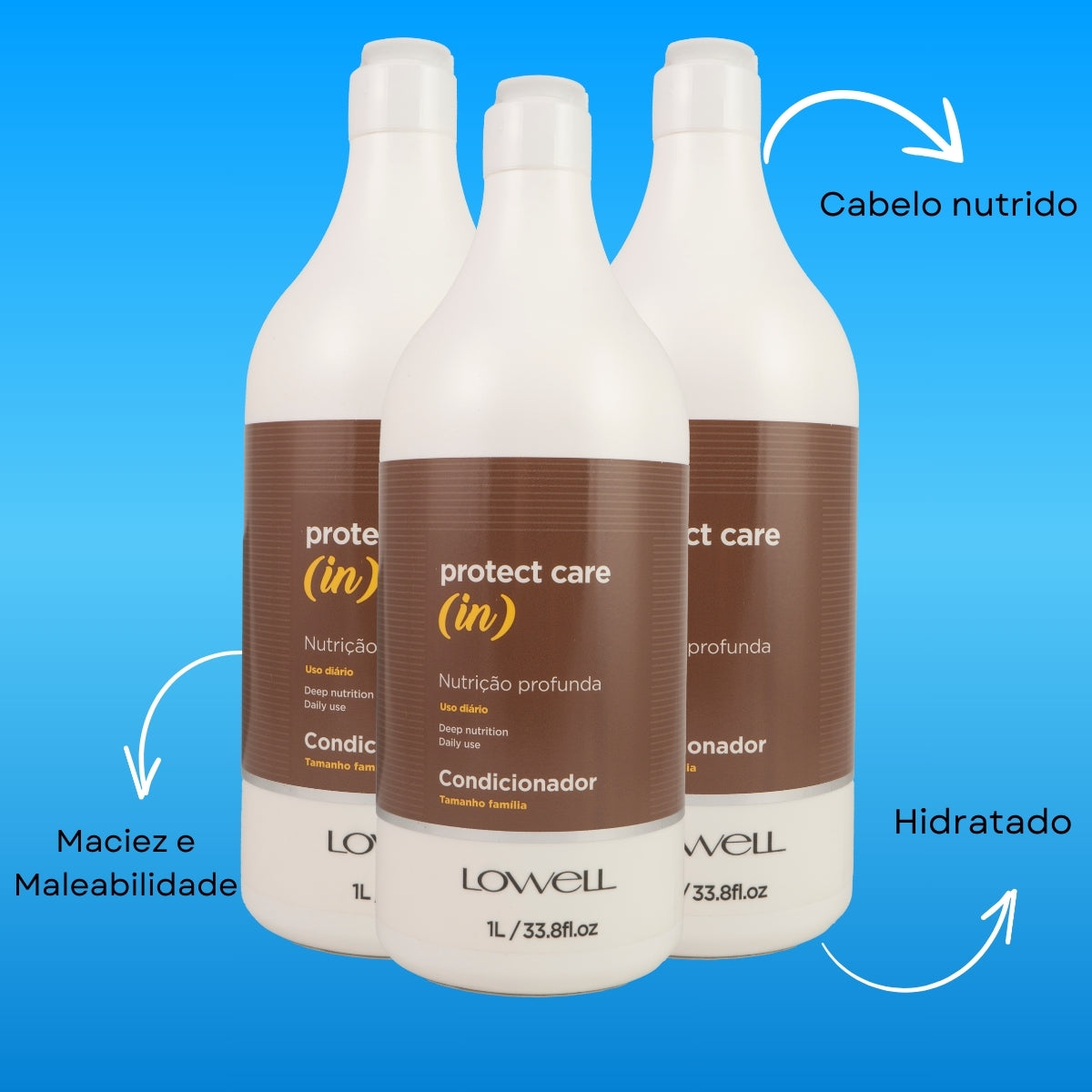 Kit Lowell Protect Care (in) Nutrição 3 Condicionador 1 Litro