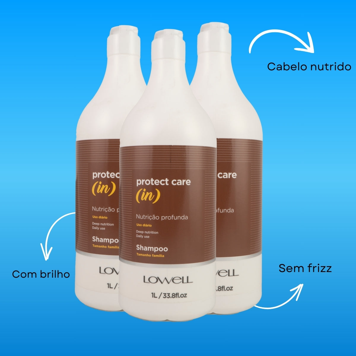 Kit Lowell Protect Care (in) Nutrição 3 Shampoo 1 Litro