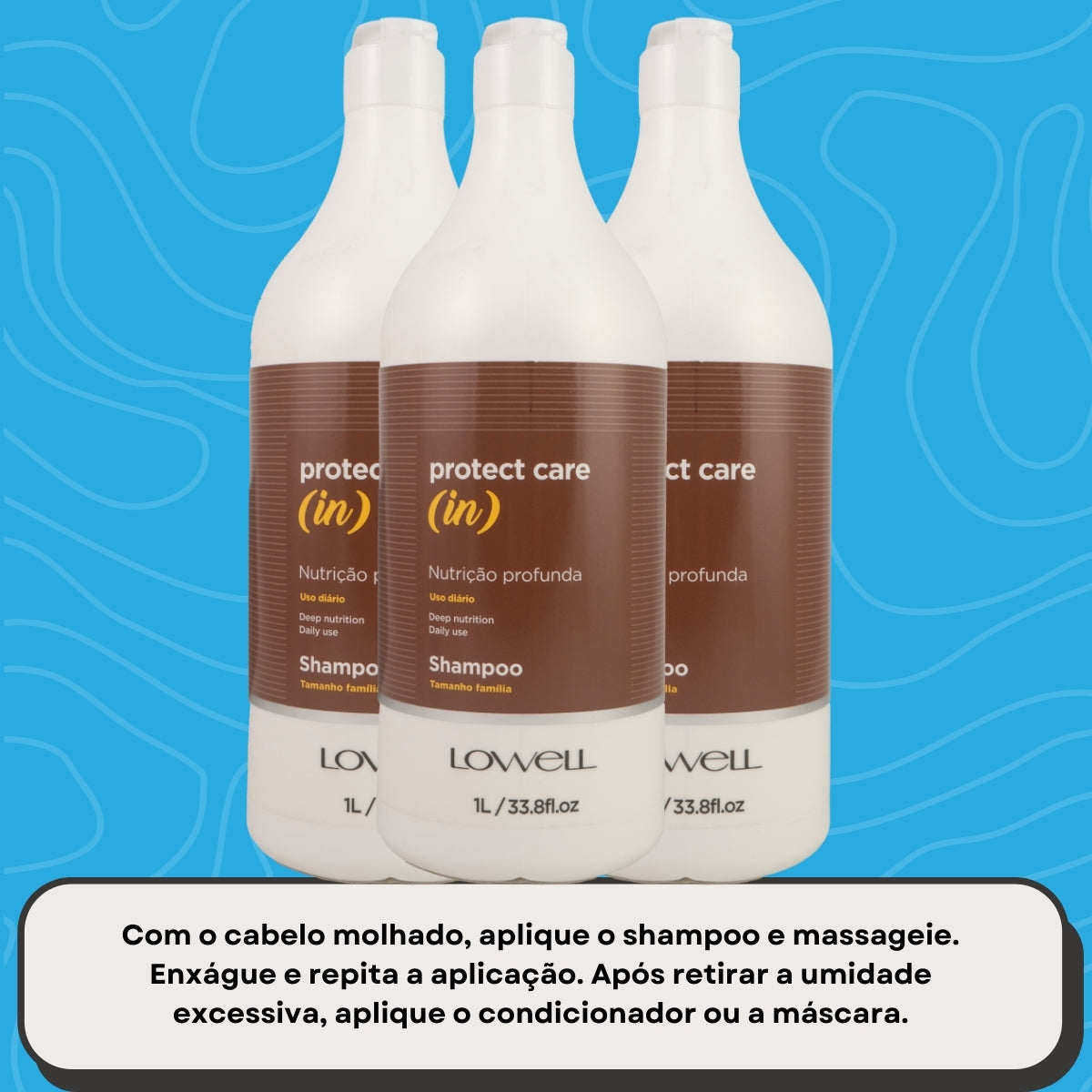 Kit Lowell Protect Care (in) Nutrição 3 Shampoo 1 Litro