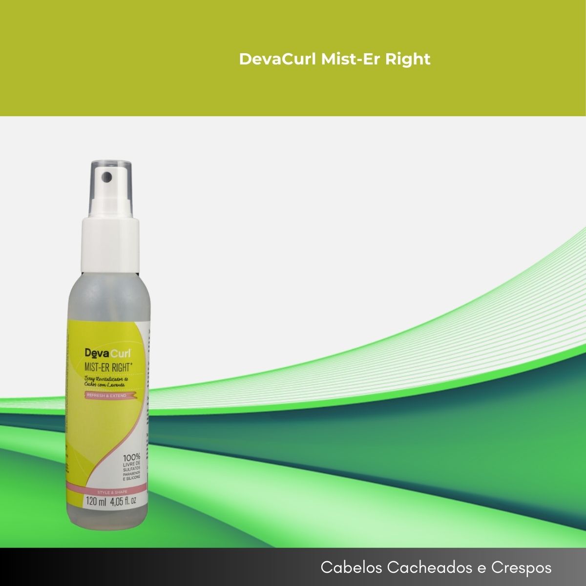 Spray DevaCurl Mist-Er Right Revitalizador de Cachos para Cabelo Cacheado 120 ml