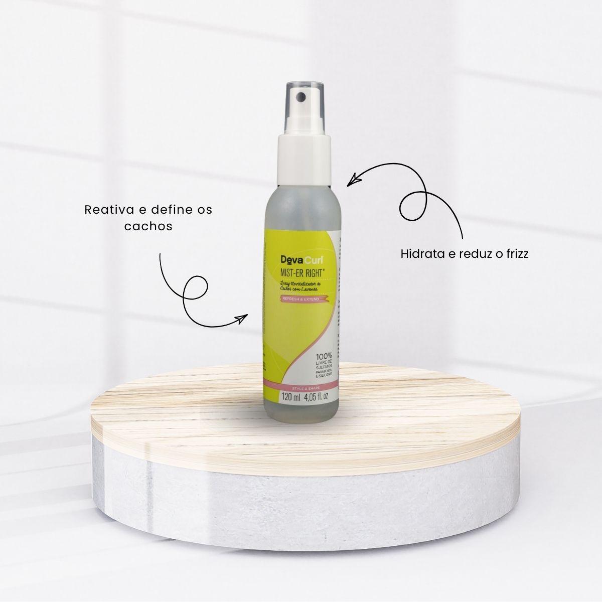 Spray DevaCurl Mist-Er Right Revitalizador de Cachos para Cabelo Cacheado 120 ml