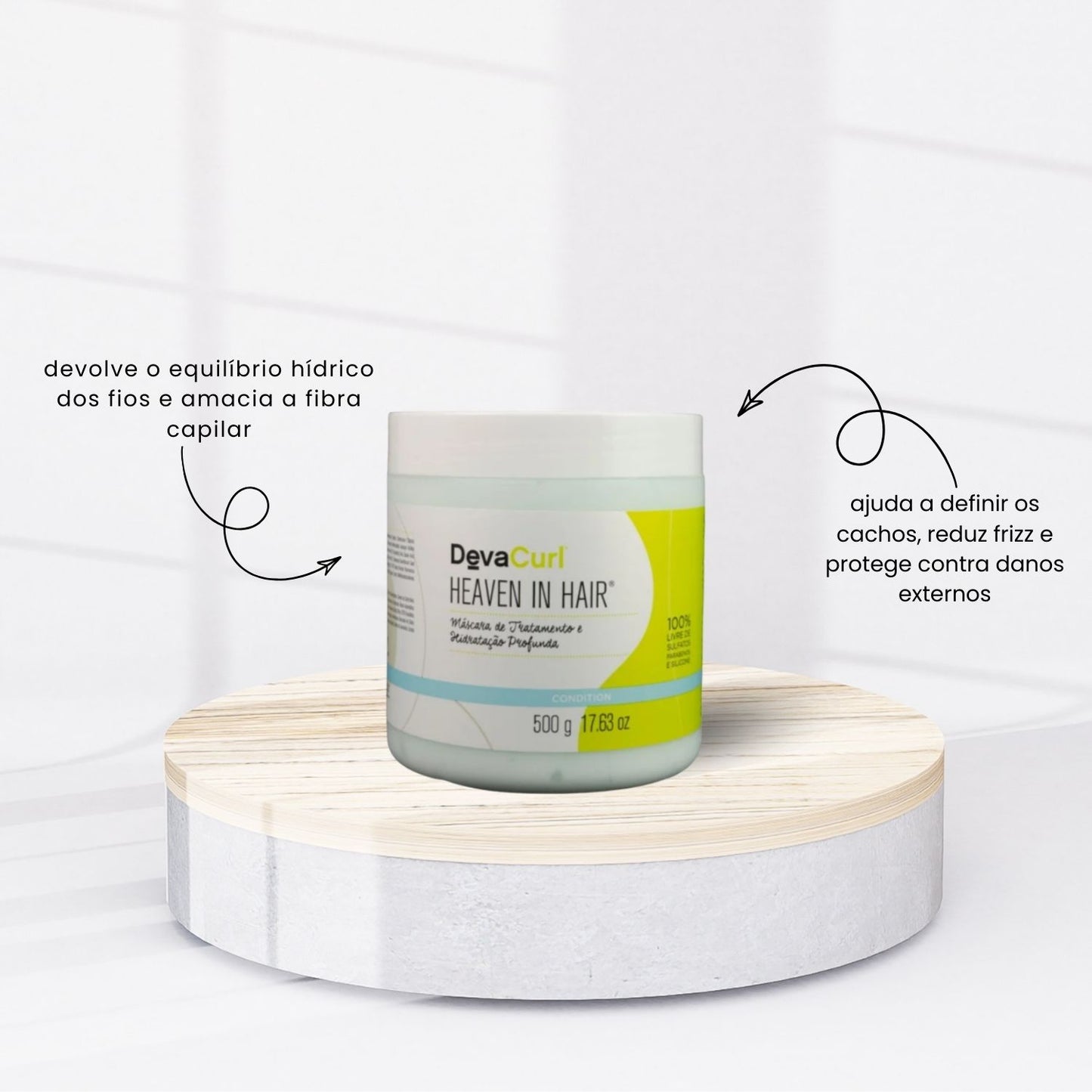 Máscara DevaCurl Heaven in Hair de Máscara de Hidratação para Cabelo Cacheado 500 g