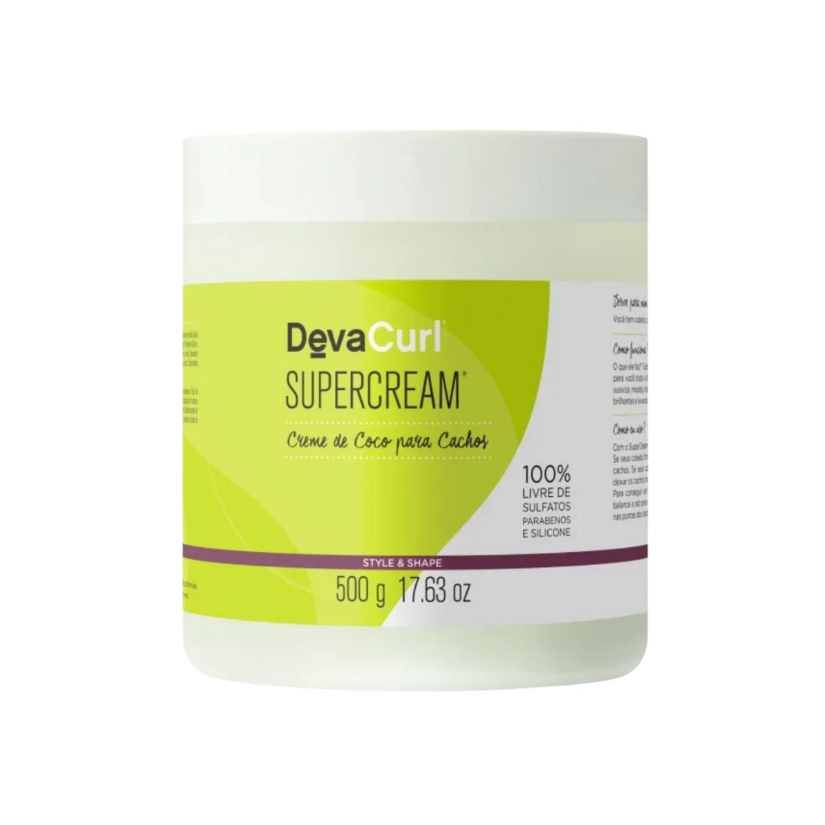 Creme de Coco DevaCurl Supercream Cabelo Cacheado 500 g