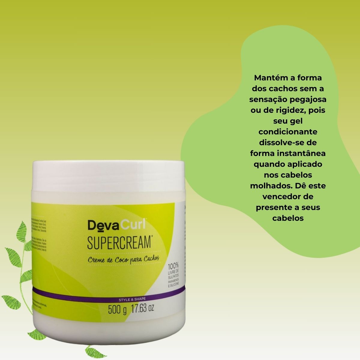 Creme de Coco DevaCurl Supercream Cabelo Cacheado 500 g