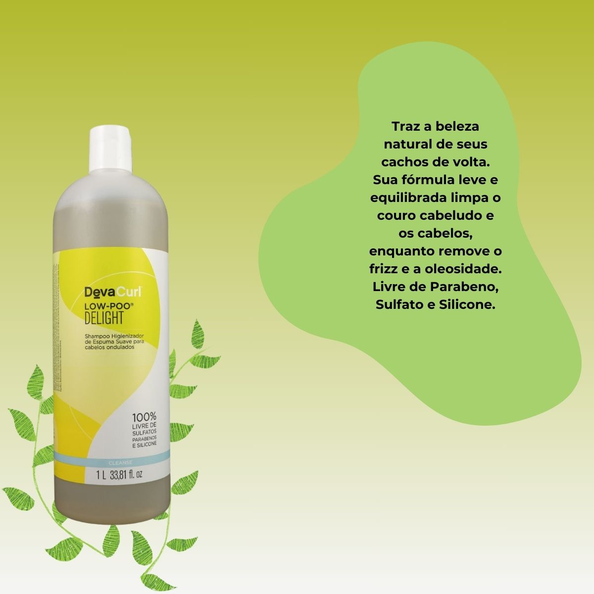 Shampoo DevaCurl Low-Poo Delight de Espuma Suave 1 Litro