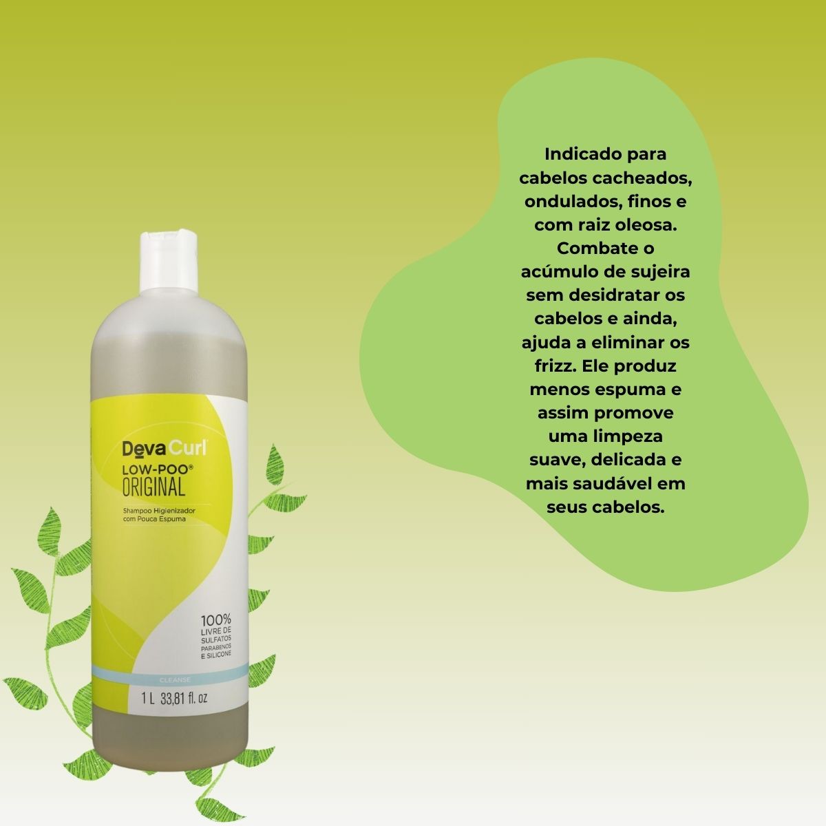 Shampoo DevaCurl Low-Poo Original com Pouca Espuma 1 Litro