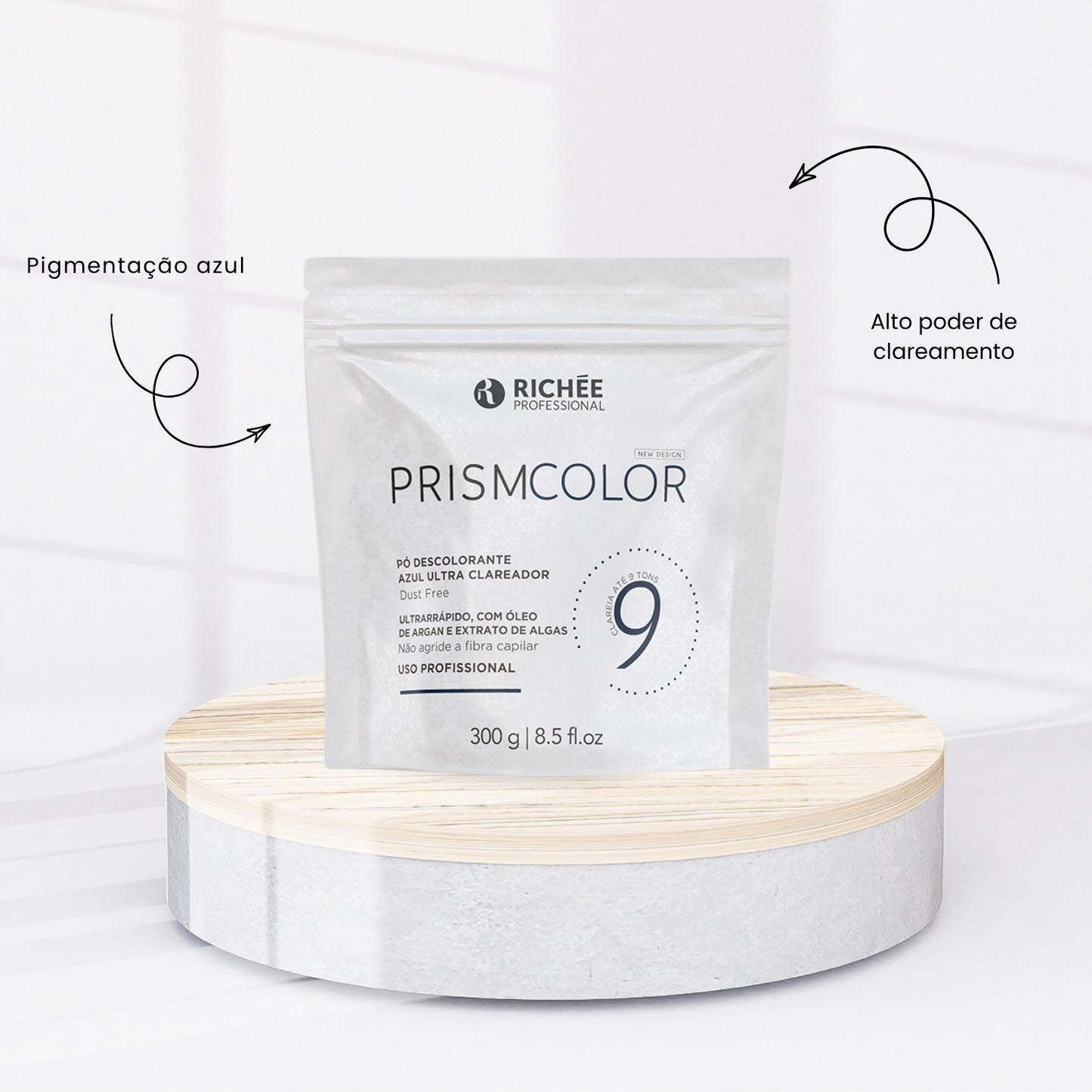 Pó Descolorante Richée Prismcolor 9 tons Azul ultra 300 ml