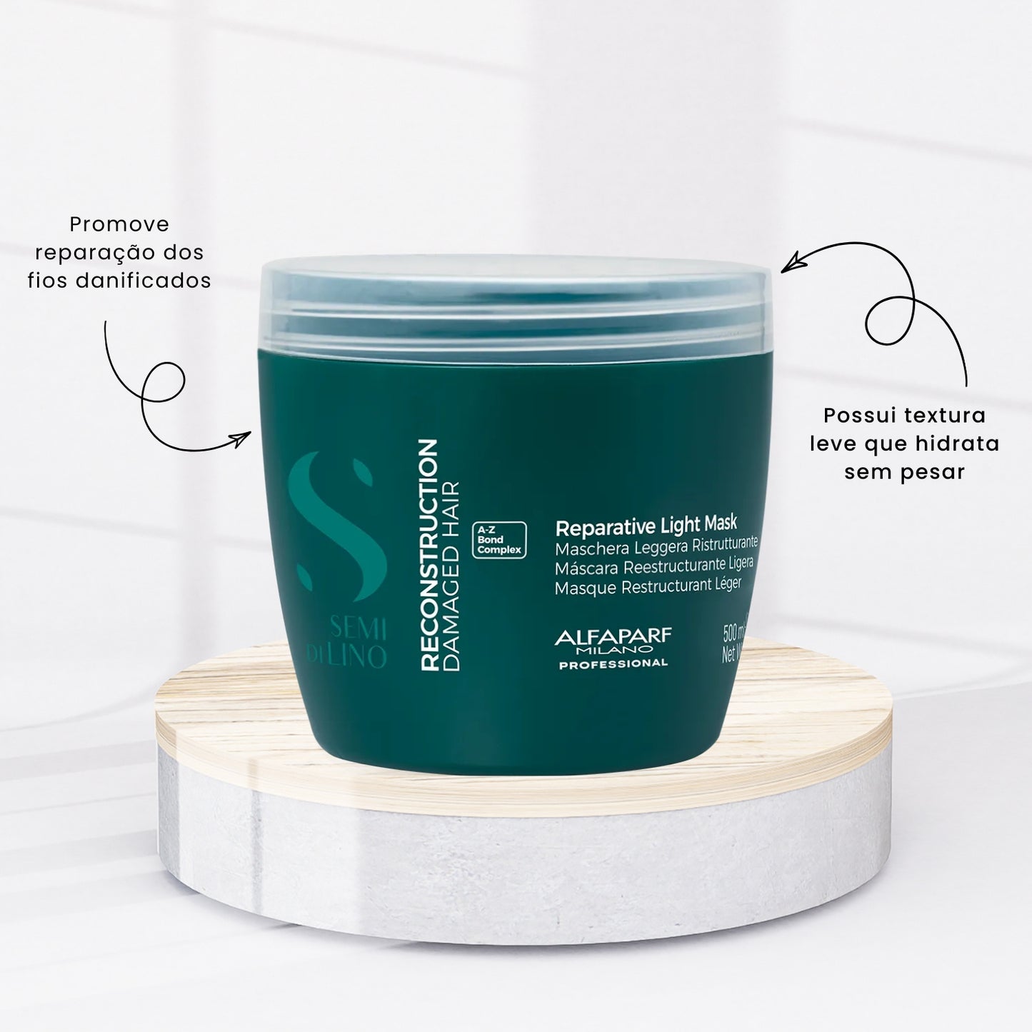 Máscara Alfaparf Semi Di Lino Reparative Light 500 ml