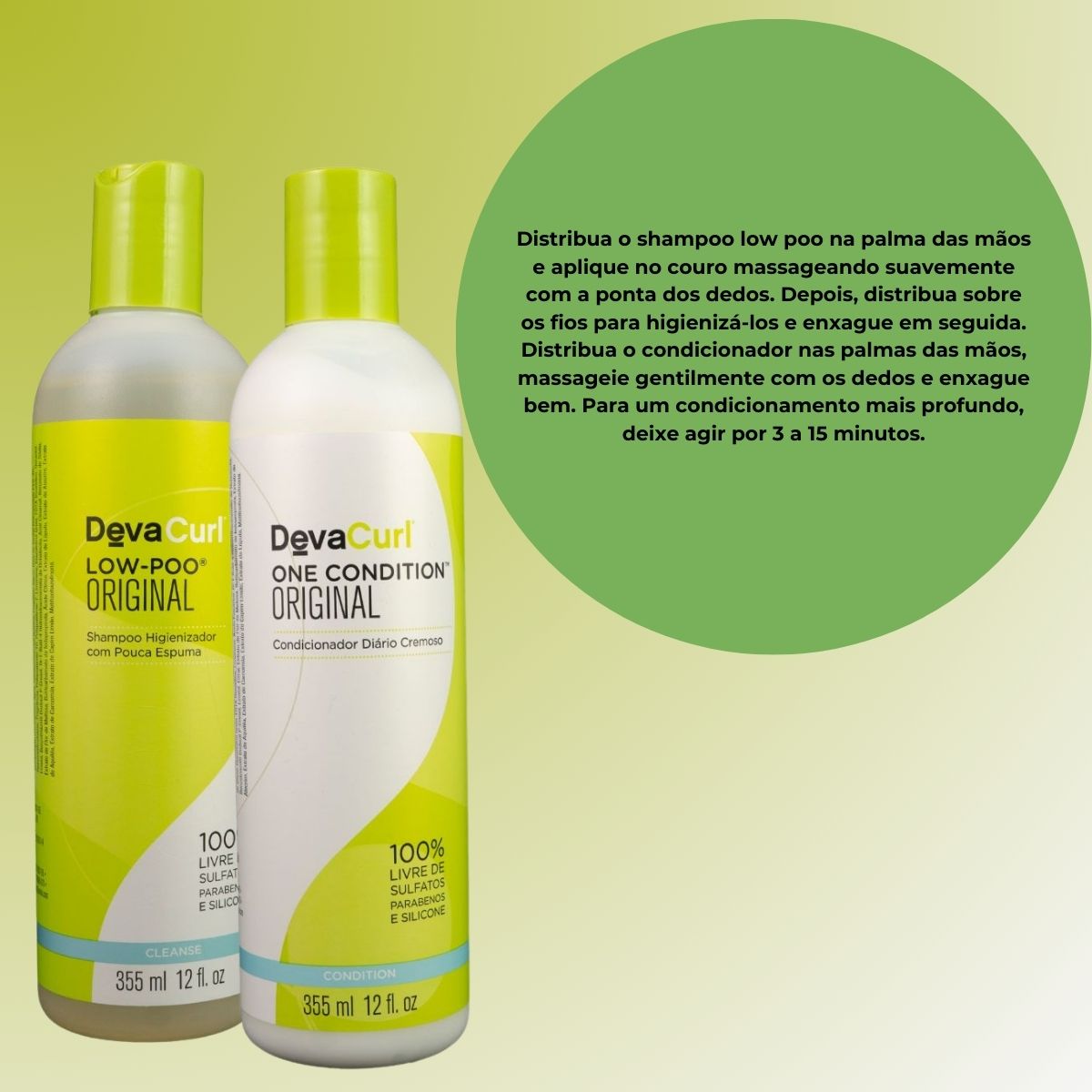 Kit DevaCurl Low-Poo Original Shampoo e Condicionador 355 ml