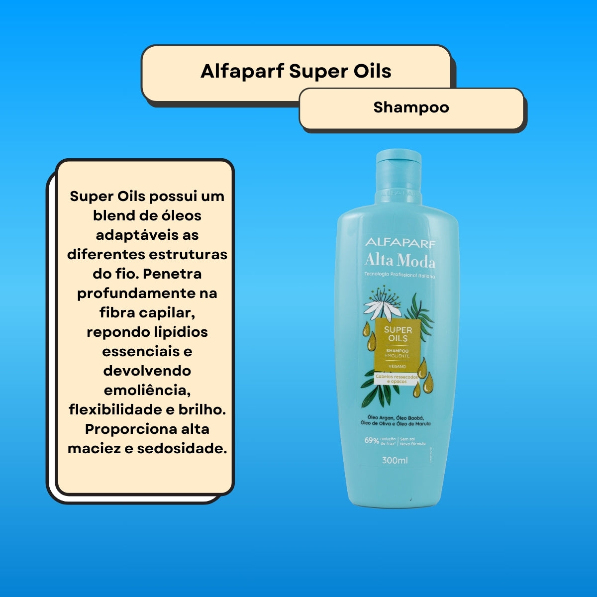 Shampoo Alfaparf Alta Moda Super Oils 300 ml