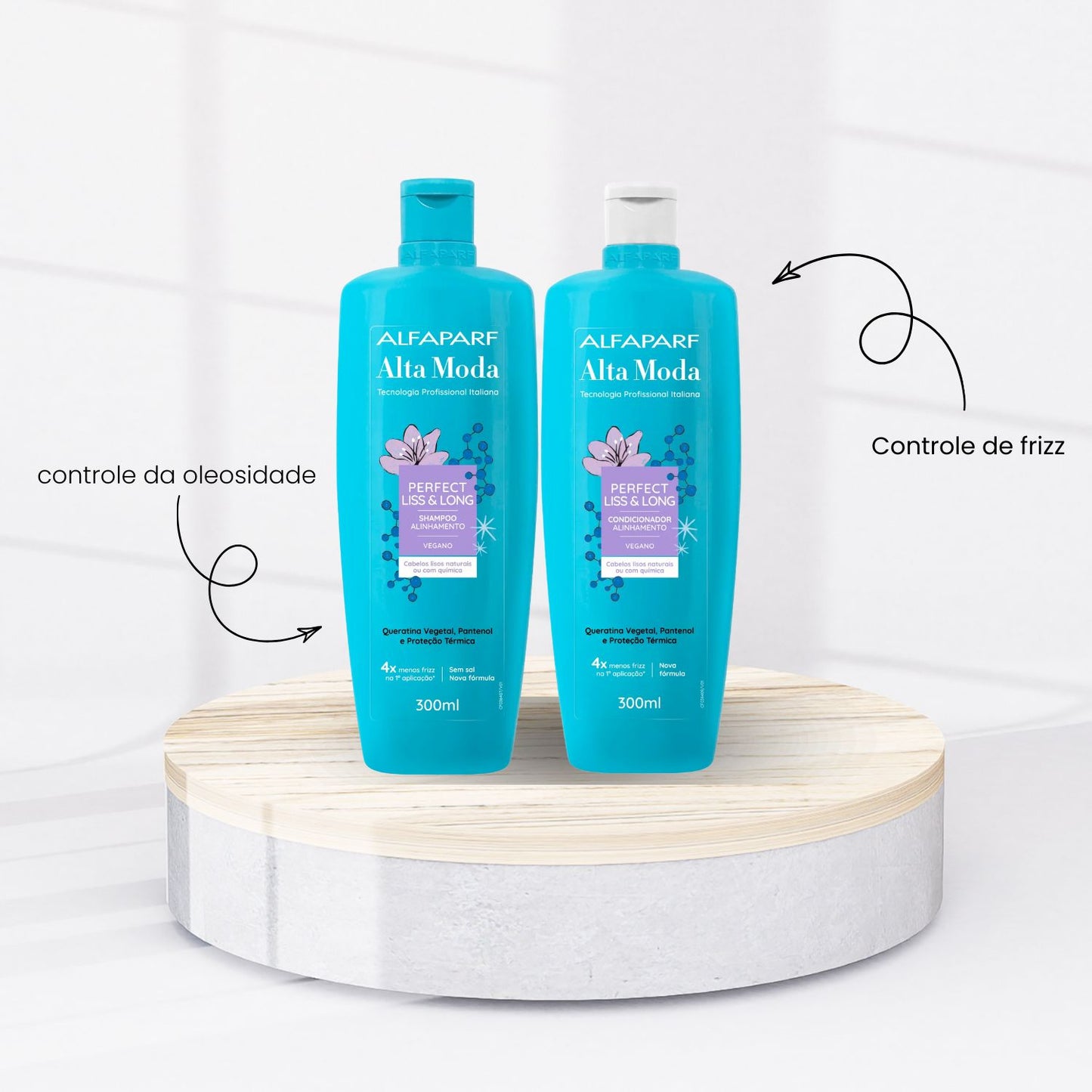 Kit Alfaparf Alta Moda Liss&Long Shampoo e Condicionador 300 ml