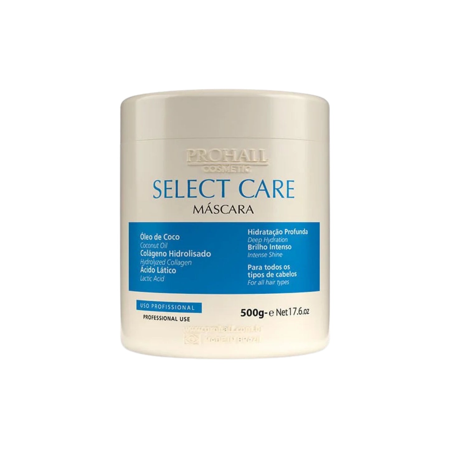 Máscara Prohall Cosmetic Select Care Máscara de Hidratação 500 g