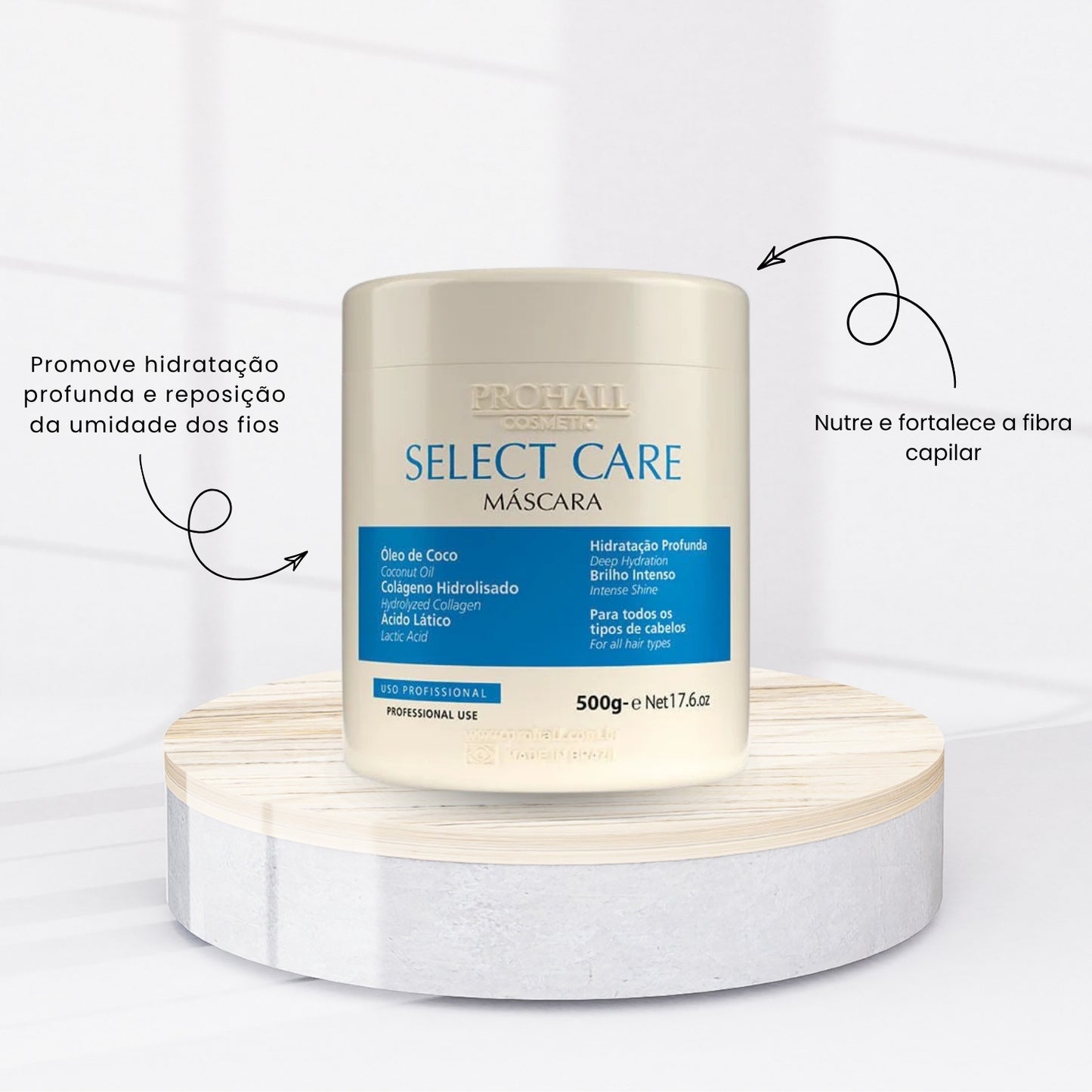Máscara Prohall Cosmetic Select Care Máscara de Hidratação 500 g